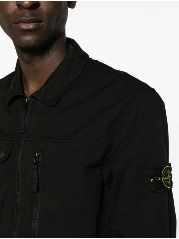 Supima Cotton Twill Stretch-TC Jacket Black - STONE ISLAND - BALAAN 6