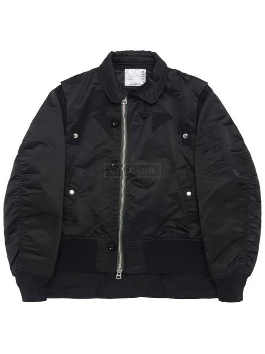 Nylon twill mix blouson BLACK 2202824M - SACAI - BALAAN 1