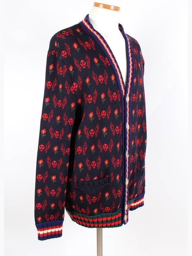 Skull and Flower Jacquard Cardigan - GUCCI - BALAAN 6