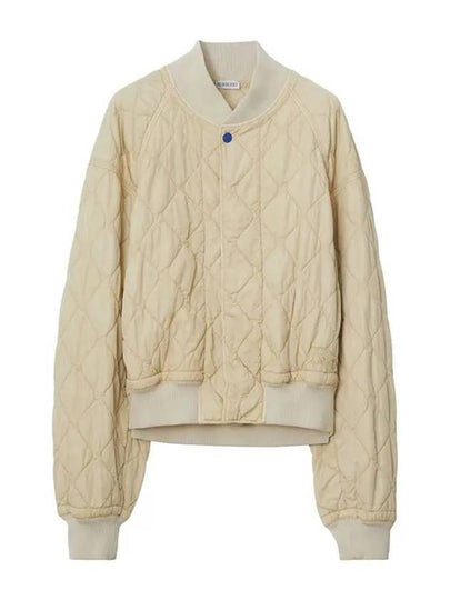 Quilted Bomber Jacket Ivory - BURBERRY - BALAAN 2