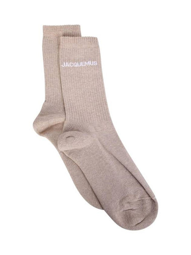 Les Chaussettes Ribbed Crew Socks Beige - JACQUEMUS - BALAAN 1