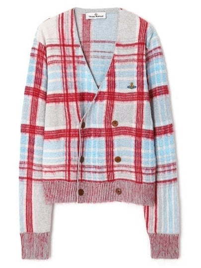 Madras Check Crop Cardigan - VIVIENNE WESTWOOD - BALAAN 2