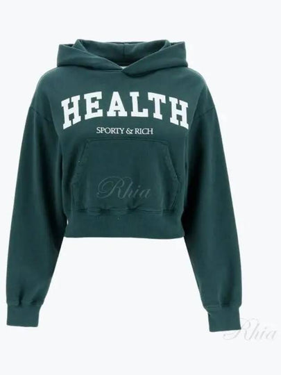 Health Ivy Crop Hoodie Top Forest Green - SPORTY & RICH - BALAAN 2