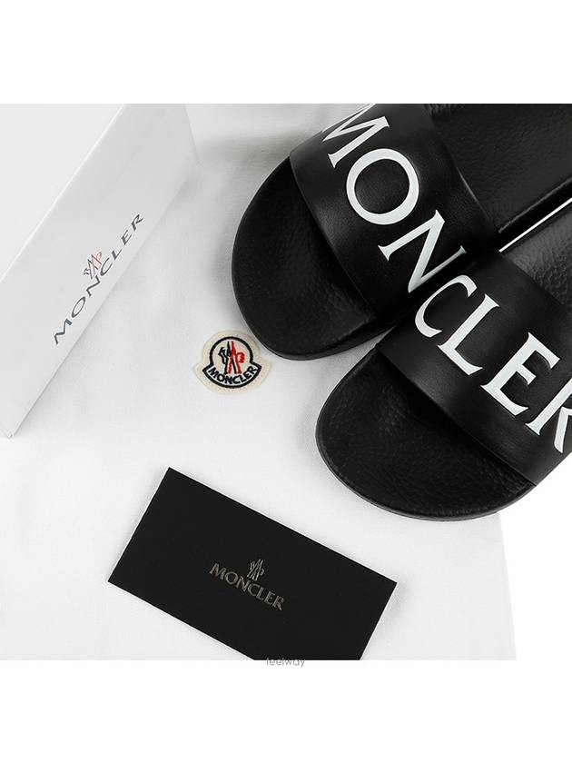 Logo Slippers Black - MONCLER - BALAAN.