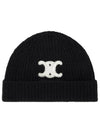 Triomphe Cashmere Seamless Beanie Black - CELINE - BALAAN 3