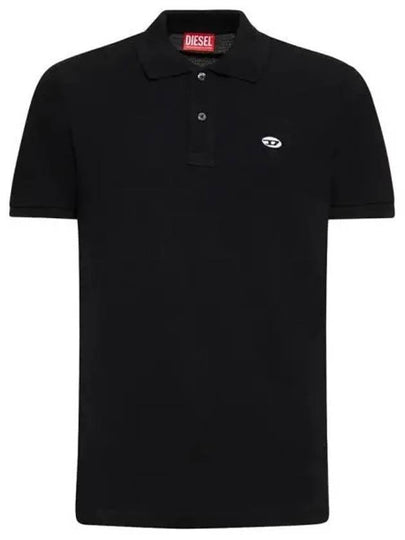 Slim Fit Organic Cotton Polo Shirt Black - DIESEL - BALAAN 2