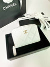 Classic zipper card wallet caviar white AP0216 - CHANEL - BALAAN 3