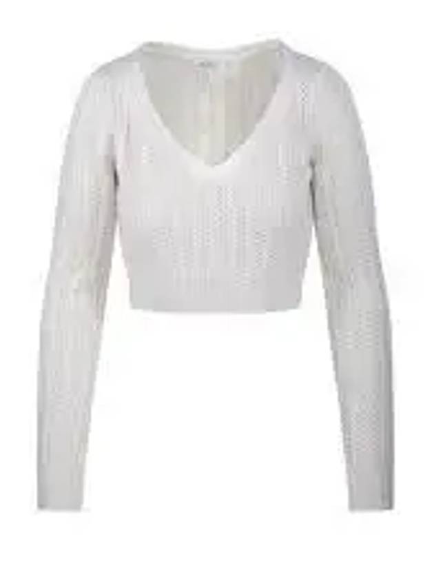 Ifrem Wool Cashmere Crop Knit Top White - MAX MARA - BALAAN 2