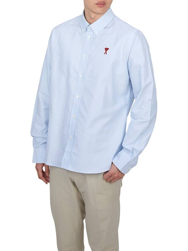 De Coeur Long Sleeve Shirt Light Blue - AMI - BALAAN 5