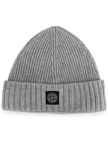 Stone Kids Logo Patch Wool Knit Beanie Light Gray 7916N03Z3 V0M64 - STONE ISLAND - BALAAN 1