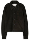 Suede Shirt Jacket Black - AMI - BALAAN 4