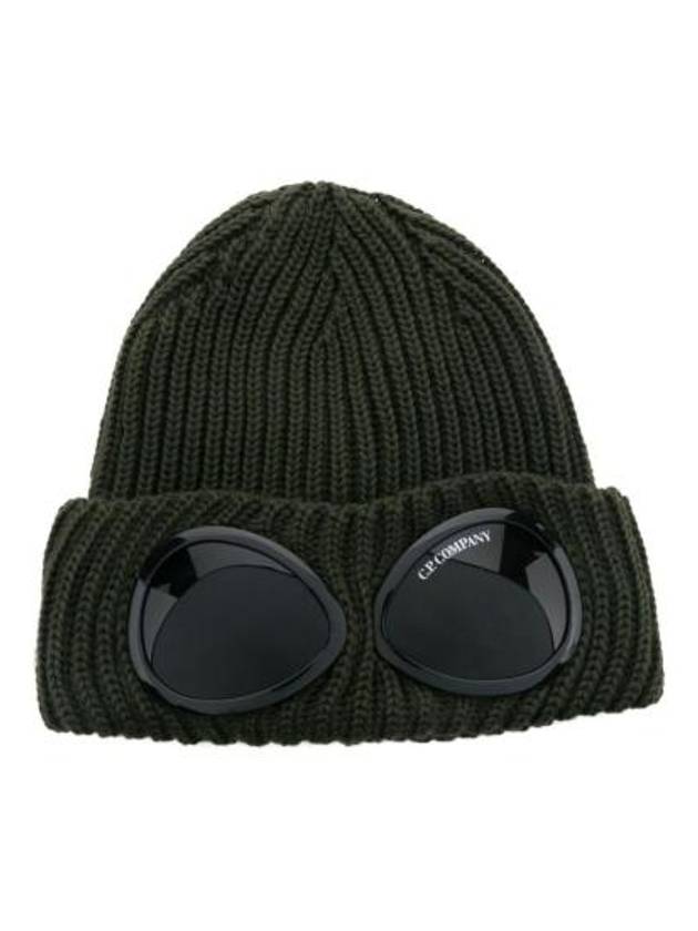 Extra Fine Merino Wool Goggle Beanie Ivy Green - CP COMPANY - BALAAN 1