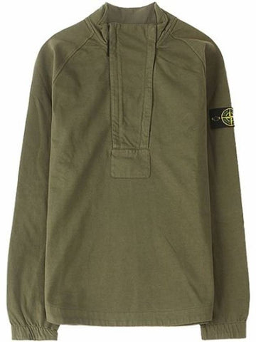 Wappen Patch Cotton Sweatshirt Green - STONE ISLAND - BALAAN 1