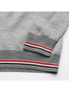 Herringbone Crew Neck Wool Cardigan Light Grey - THOM BROWNE - BALAAN 7