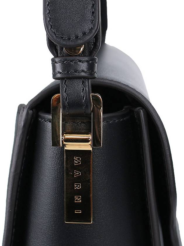 Trunkaroo Medium Leather Shoulder Bag Black - MARNI - BALAAN 9