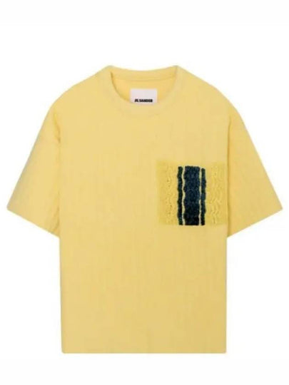 Women's Crew Neck Cotton Short Sleeve T-Shirt Yellow - JIL SANDER - BALAAN 2