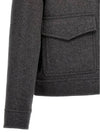 Paris Boxy Fit Wool Jacket Grey - AMI - BALAAN 5