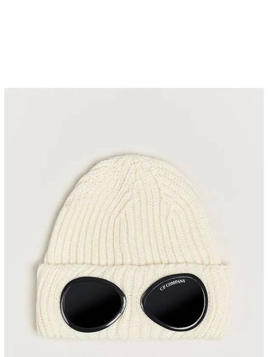 Signature Goggles Wool Beanie White - CP COMPANY - BALAAN 2