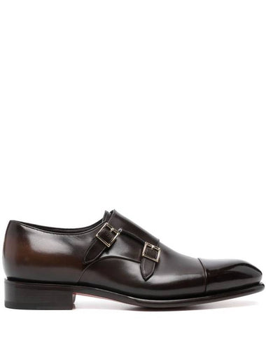 Santoni Calf Leather Monk Strap Shoes - SANTONI - BALAAN 1