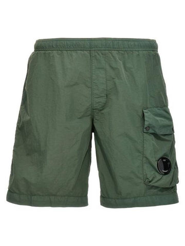 Flat Nylon Lens Beachwear Shorts Green - CP COMPANY - BALAAN 1