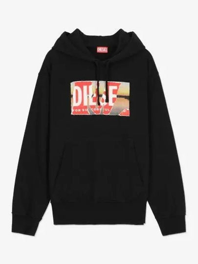 S-Macs-Poff-L1 Logo Drawstring Hoodie Black - DIESEL - BALAAN 2