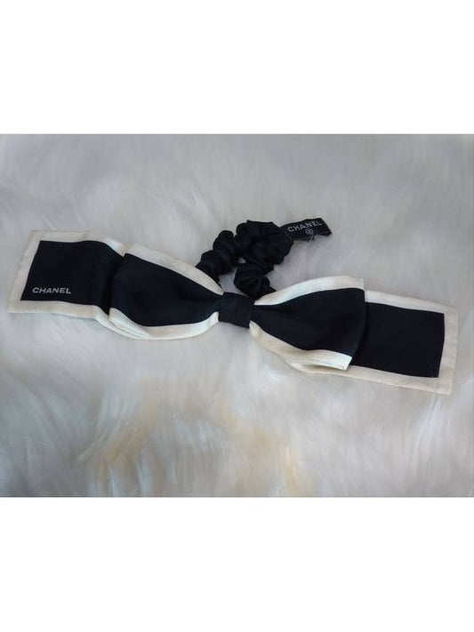 Hair Chouchou CC Logo Ribbon Band Black Ivory - CHANEL - BALAAN 2