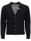 Men's Jersey Stitch V-Neck Cardigan Navy - THOM BROWNE - BALAAN 2