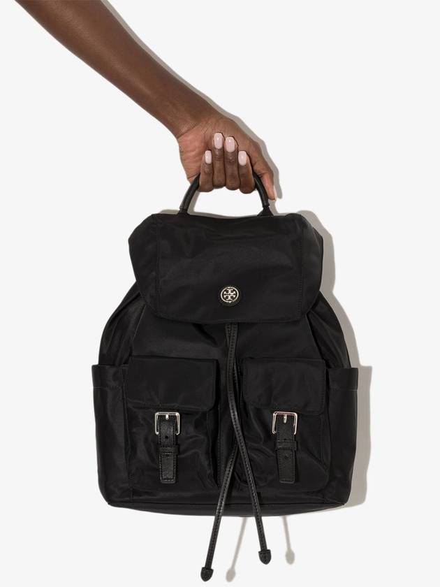 Virginia Flap Nylon Backpack Black - TORY BURCH - BALAAN 5