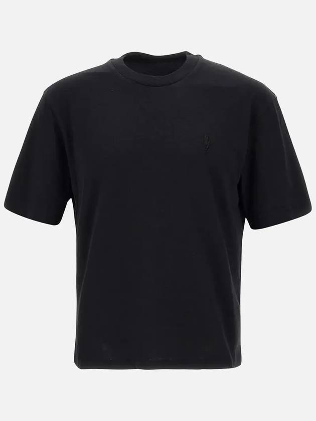 Men's Bolt Logo Cotton Short Sleeve T-Shirt Black - NEIL BARRETT - BALAAN 2