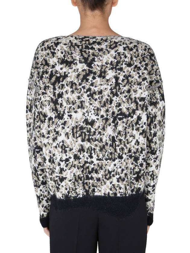 Animalear Wool Blend Knit Top - SAINT LAURENT - BALAAN 4