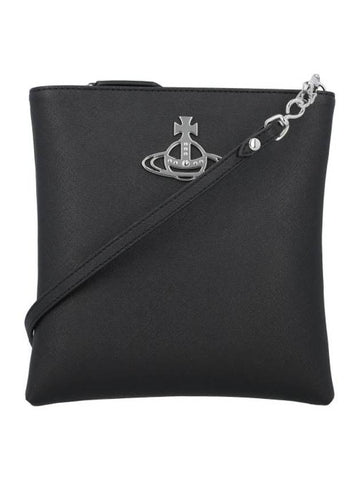 Logo Plaque Square Cross Bag Black - VIVIENNE WESTWOOD - BALAAN 1