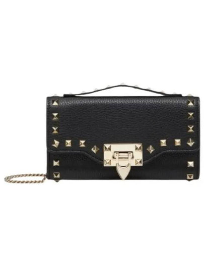 Rockstud Chain Strap Cross Bag Black - VALENTINO - BALAAN 2