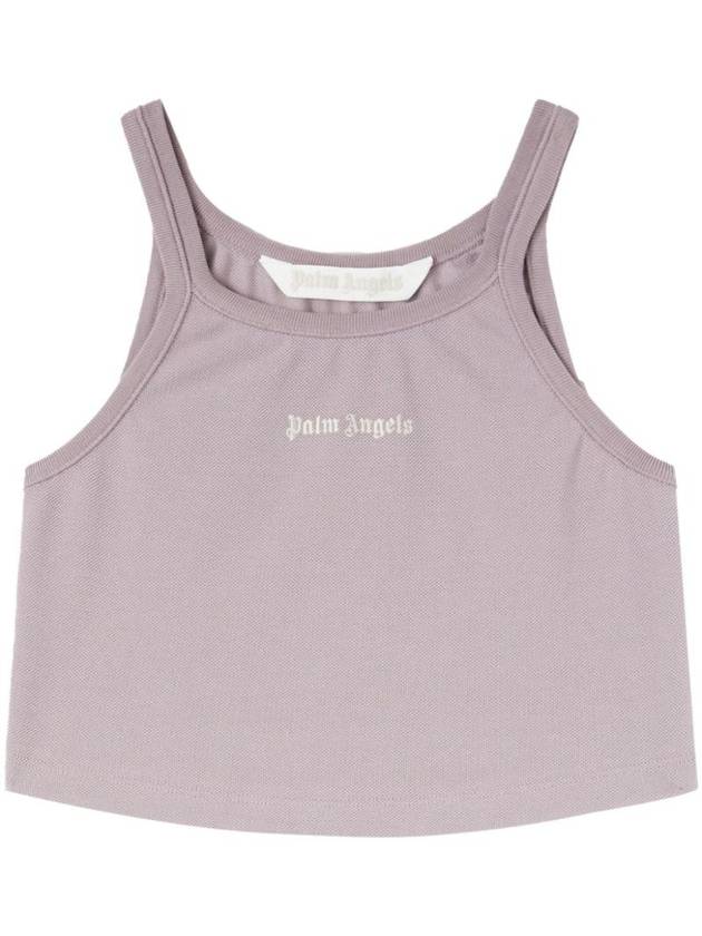 Logo Print Crop Tank Top PWAD060S24FAB0023603 - PALM ANGELS - BALAAN 1