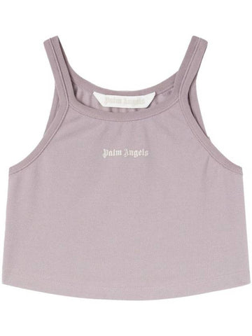 Logo Print Crop Tank Top PWAD060S24FAB0023603 - PALM ANGELS - BALAAN 1