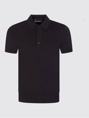 Men s Black Knit Polo T Shirt PBMA973 EC600 01 - NEIL BARRETT - BALAAN 1