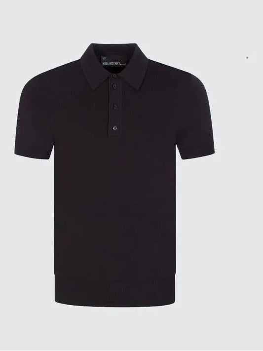 Men's Black Knit Polo T-Shirt PBMA973 EC600 01 - NEIL BARRETT - BALAAN 1