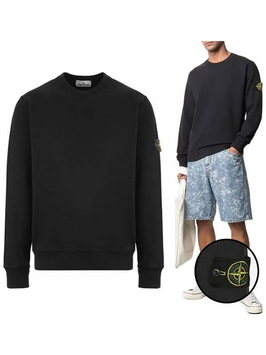 Wappen Patch Crew Neck Sweatshirt Black - STONE ISLAND - BALAAN 2