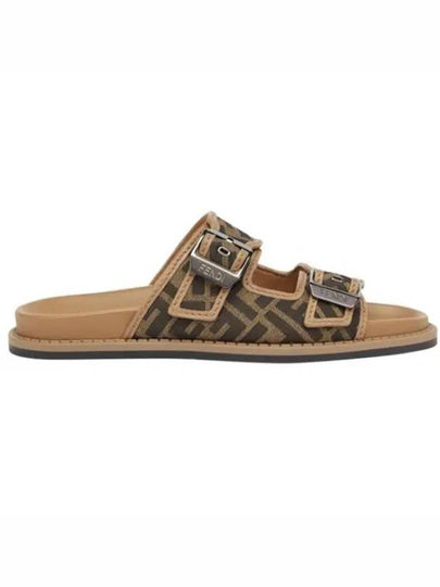 Men's Peel Jacquard Fabric Sandals Brown - FENDI - BALAAN 2