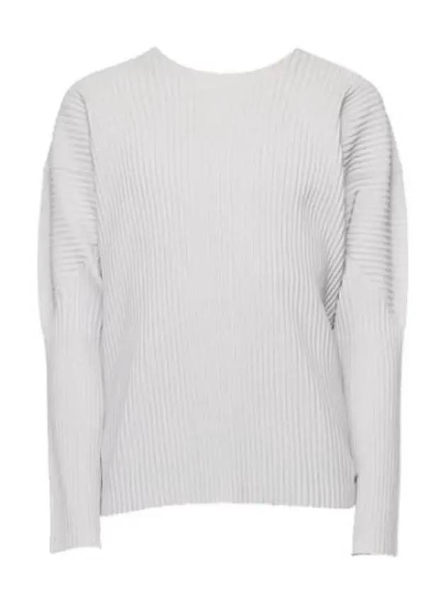 Pleated Long Sleeve T-Shirt Light Grey - ISSEY MIYAKE - BALAAN 2