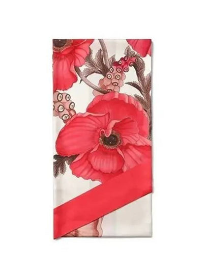 Poppies Print Silk Scarf Pink - SALVATORE FERRAGAMO - BALAAN 2