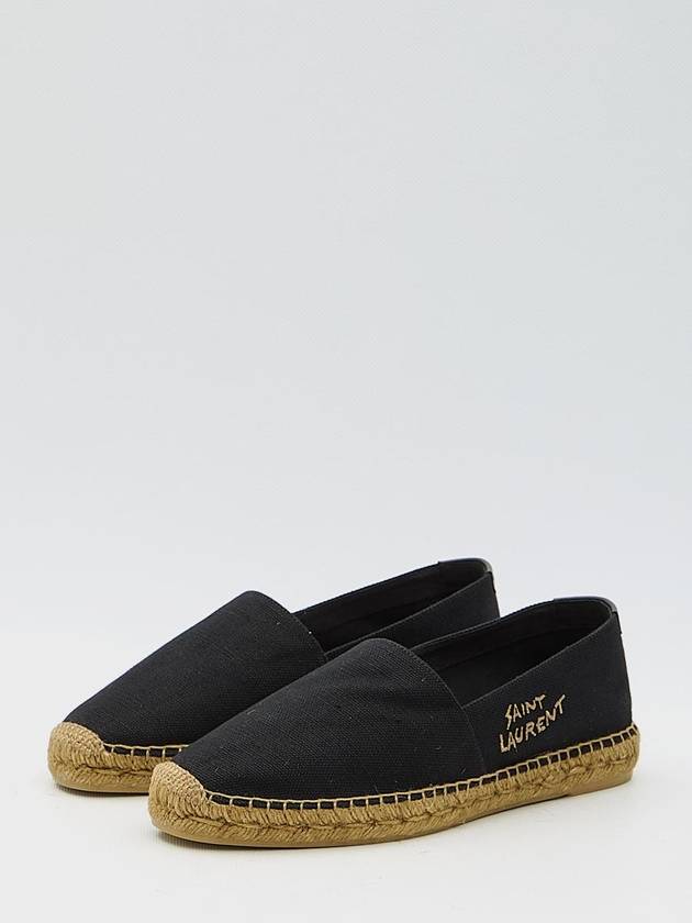 Logo Monogram Espadrilles Black - SAINT LAURENT - BALAAN 3