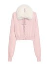 Faux Fur Collar Wool Cardigan Pink - MAX MARA SPORTMAX - BALAAN 2