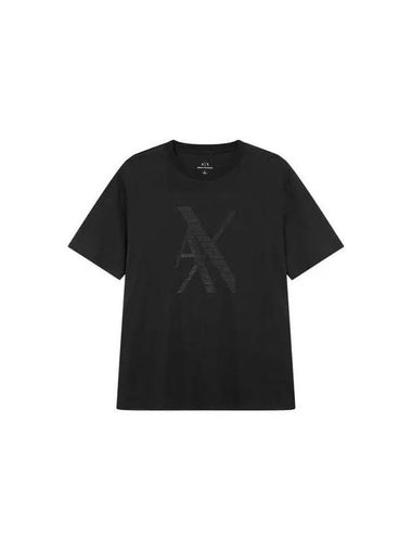 Men s Big AX Logo Crew Neck T Shirt Black 270122 - ARMANI EXCHANGE - BALAAN 1