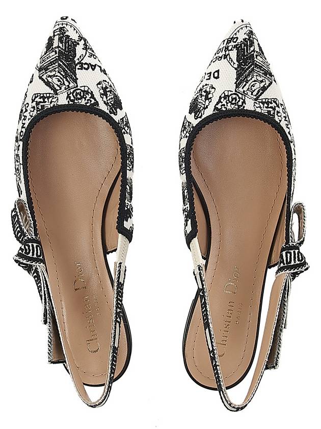 Jadior Embroidery Cotton Slingback Flats - DIOR - BALAAN 7