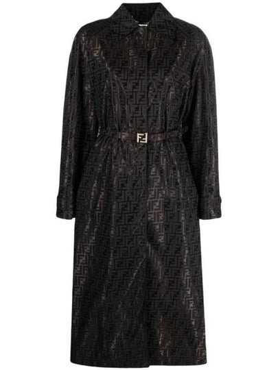 Cotton Blend Trench Coat Black - FENDI - BALAAN 2