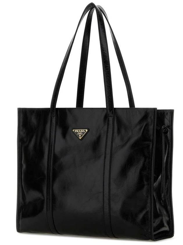 Large Leather Tote Bag Black - PRADA - BALAAN 3