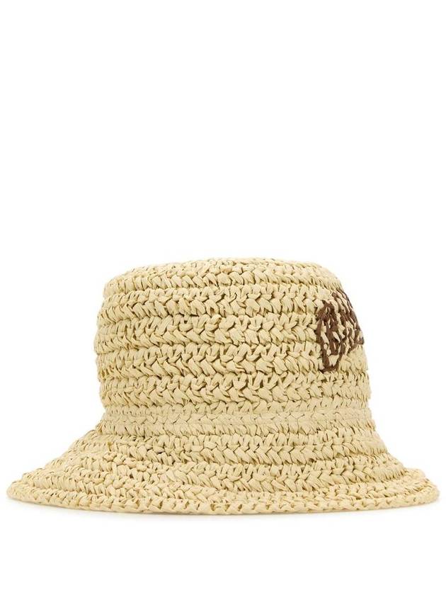 Summer Straw Bucket Hat Almond Milk - GANNI - BALAAN 4