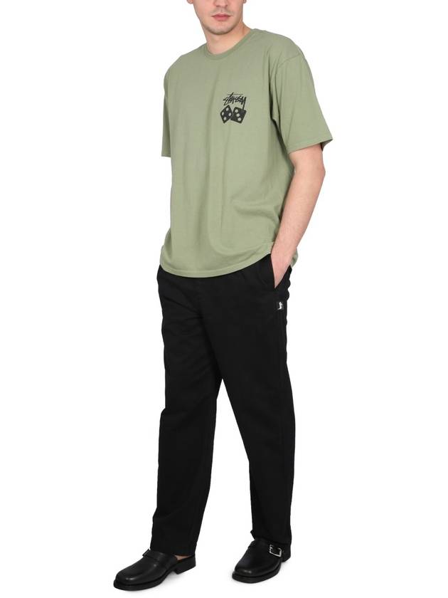 Beach Brushed Cotton Straight Pants Black - STUSSY - BALAAN 3