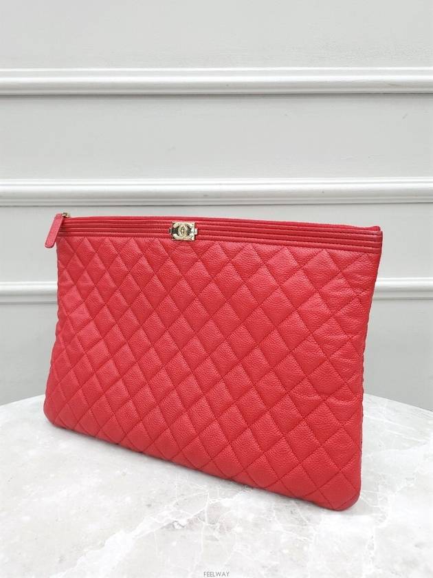 Lux You Red Boy Caviar New Medium Clutch Bag - CHANEL - BALAAN 2