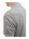 Logo Patch Polo Shirt Grey - MONCLER - BALAAN 3